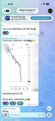 Gold sell 440+ pips posted in the channel